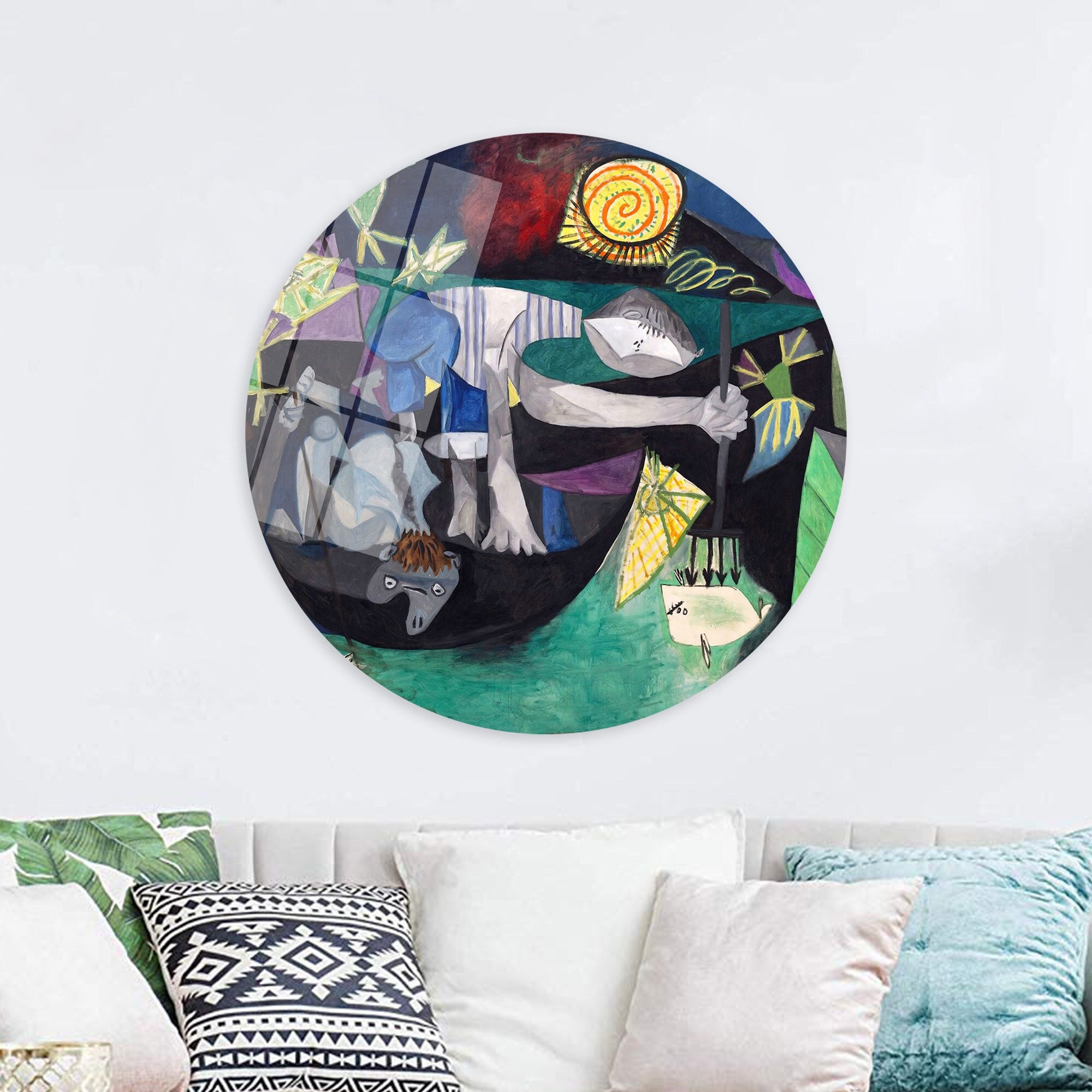 ピカソ「アンティーブの夜釣り」キャンバスアート - 有名な絵画の壁