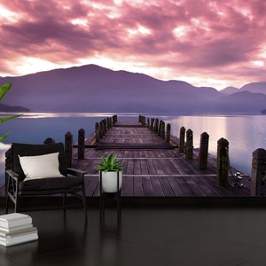 Lake View Wall Mural: 3D Printing Art Wallpaper