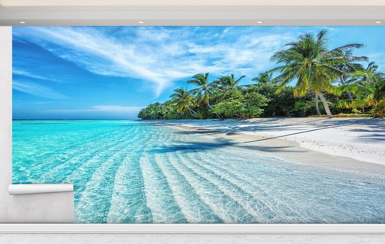 Tropical Ocean Wallpaper: 3D Sea Landscape Wall Decor image 2