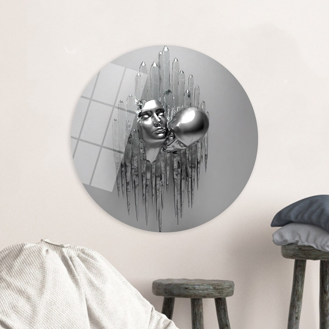 Minimalist Wall Art, 3D Canvas, Personalized Glass Art, Living Room