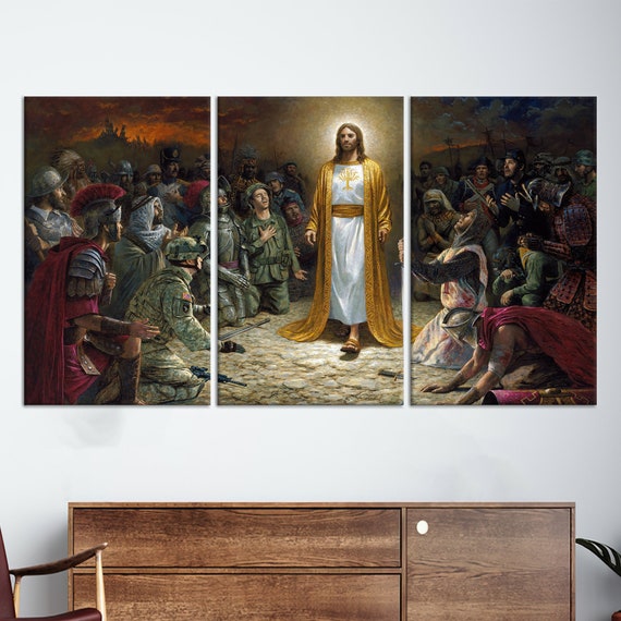 Jesus Christ Art: Modern Tempered Glass Wall Decor - Etsy