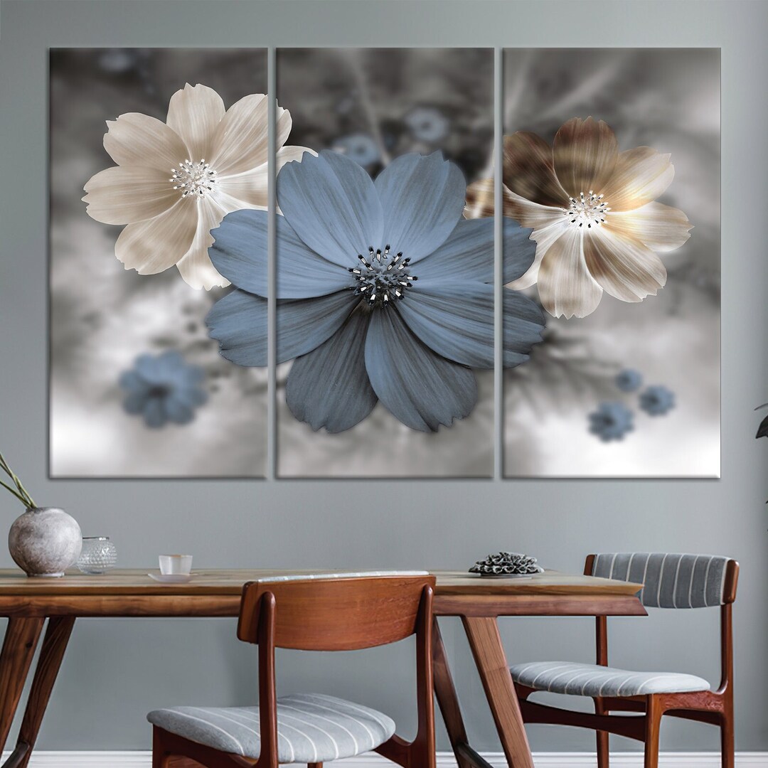 Flower Wall Art, Wall Art Prints, Wedding Decor, Botanical Art Canvas