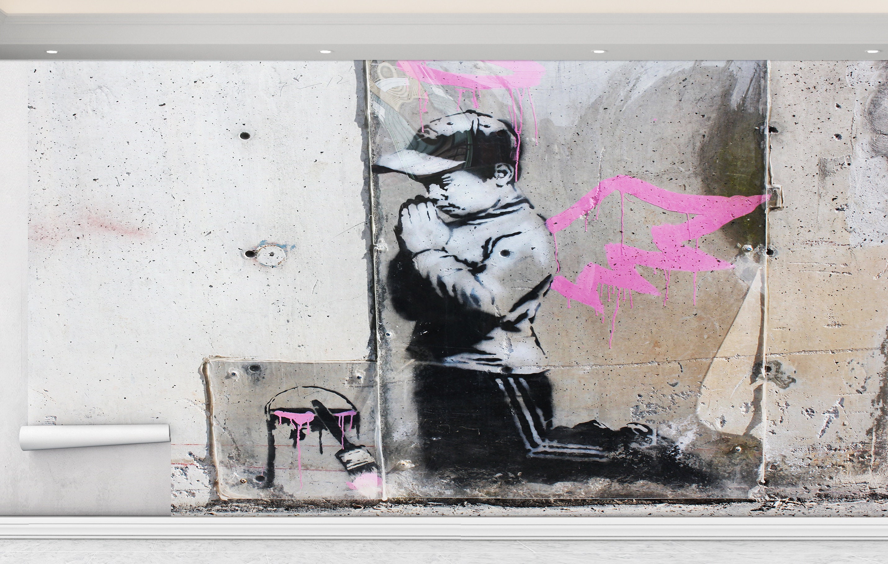 Banksy　バンクシー　Angel sith Paint Prt Banksy Angel Graffiti Wall Art: Street Style Decor - Etsy Israel