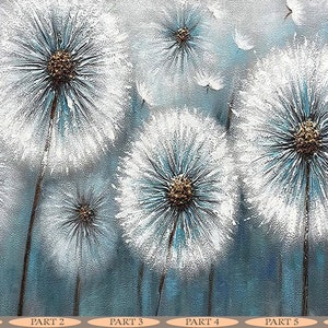 3D Paper Art, Wallpaper Patent, Custom Wall Paper, Housewarming Gift, Dandelion Wall Decals, Dandelion Lover Gift Wall Mural, 3D Wall Paper image 8