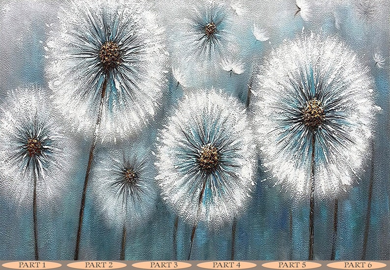 3D Paper Art, Wallpaper Patent, Custom Wall Paper, Housewarming Gift, Dandelion Wall Decals, Dandelion Lover Gift Wall Mural, 3D Wall Paper image 8