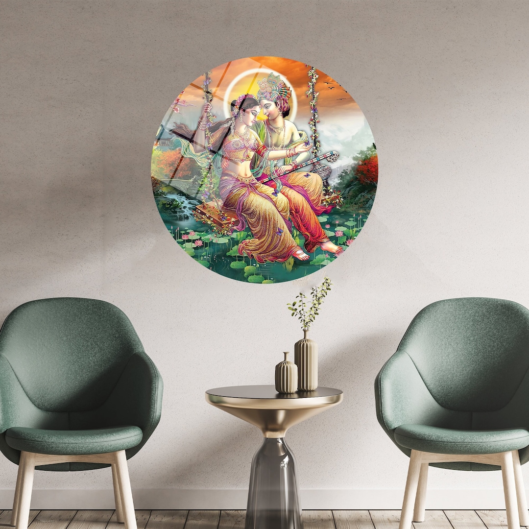 Radha Krishna Painting: Hindu Canvas Wall Art - Etsy