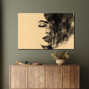 Kitchen Decor, Modern Art, Woman Portrait Glass Art Wall Decor, Abstract Woman Glass Decor, Woman Wall Art, Housewarming Gift,