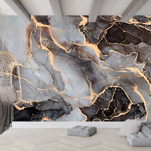 Gray Marble Peel and Stick Wallpaper: 3D Effect Wall Decor