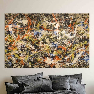 Jackson Pollock Convergence Art: Colorful Abstract Canvas Print