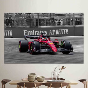 Stampa su tela di Charles Leclerc, Decorazione da parete Ferrari, Poster su tela per auto, Arte da parete di Charles Leclerc, Arazzi in vetro, Regalo per gli amanti dell'auto,