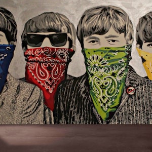 Banksy Bandanas Wall Art: Abstract Pop Art Print
