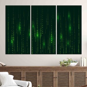Matrix Code Canvas Art: Tempered Glass Framed Wall Decor - Etsy