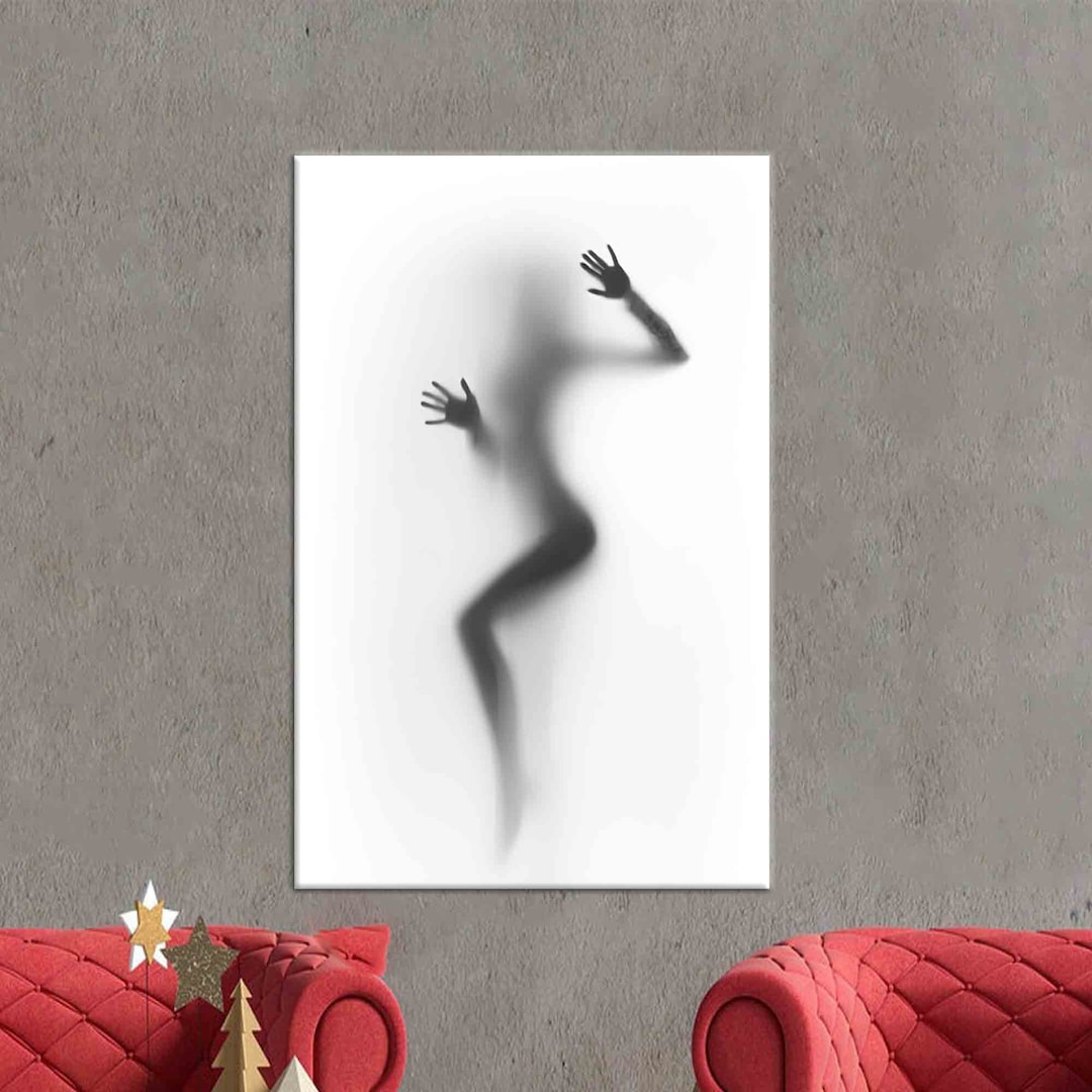 Sexy Woman Silhouette Canvas Gift, Sexy Woman Canvas Decor, Bedroom