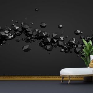 Papier Wandkunst, Tapete Bordüre, personalisierte Tapete, Geschenk Tapete, polygonale Kugeln Wandbild, 3D-Effekt Papier Handwerk, moderne Wand Wandbild,