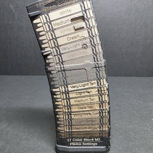 Black PMAG Color Settings – 17‑Shade XTool F2 Ultra 60w MOPA File (White/Gray/Tan/Brown)