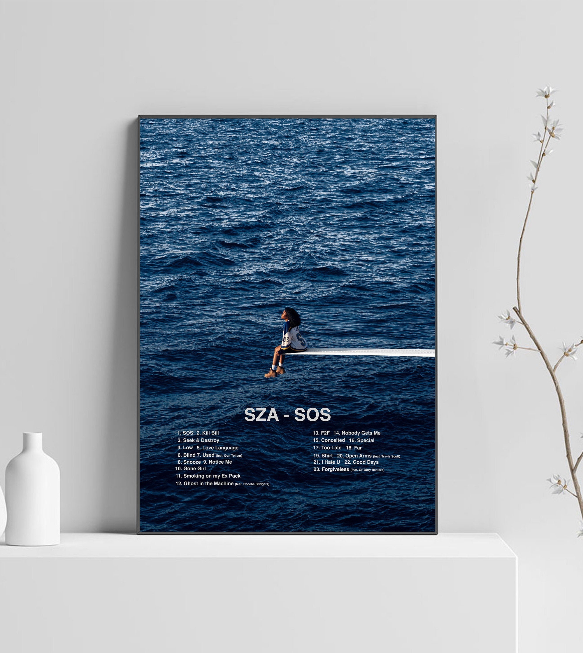 SZA Poster , SOS Poster , SZA Tracklist Album Cover Poster , Album Cover  Poster Designed & Sold By Monifa