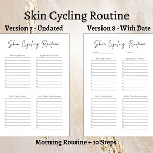 Skin Cycling Planner Printable Skincare Routine Template Printable Skin ...