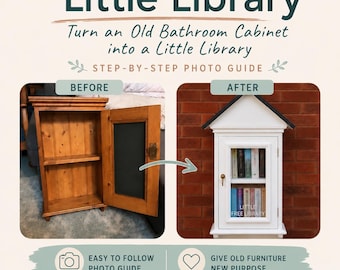 Conversiegids badkamerkast naar kleine bibliotheek | DIY pdf-plannen (digitale download)