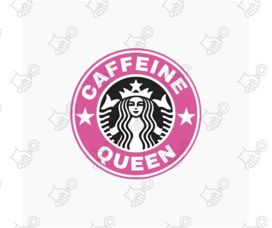 Caffeine Queen Coffee Logo Digital Download Svg Png Etsy