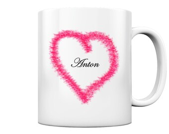 Give love, mug named "Anton", personalized gift, shipping in Germany included