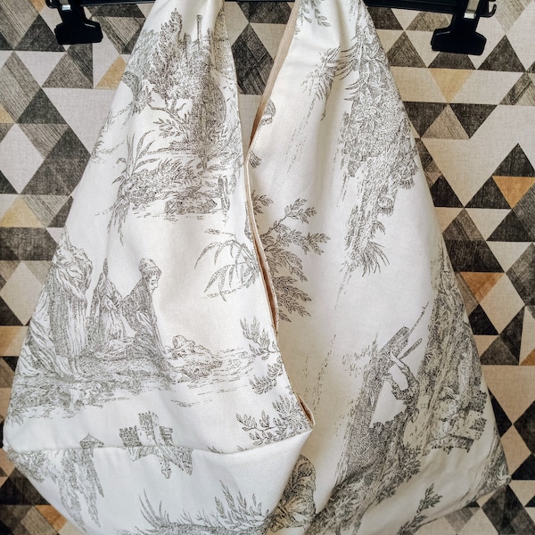 sac origami en toile de jouy