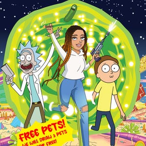 Grappig Rick en Morty-cartoonportret - perfect verjaardagscadeau voor fans