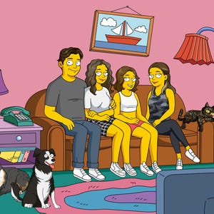 Personalized Simpsons Dad Portrait, Yellow Style Digital Art