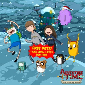 Adventure Time, ritratto di Adventure Time, regalo divertente per l'anniversario, regalo per lui, regalo per lei, regalo per i migliori amici, regalo di coppia.
