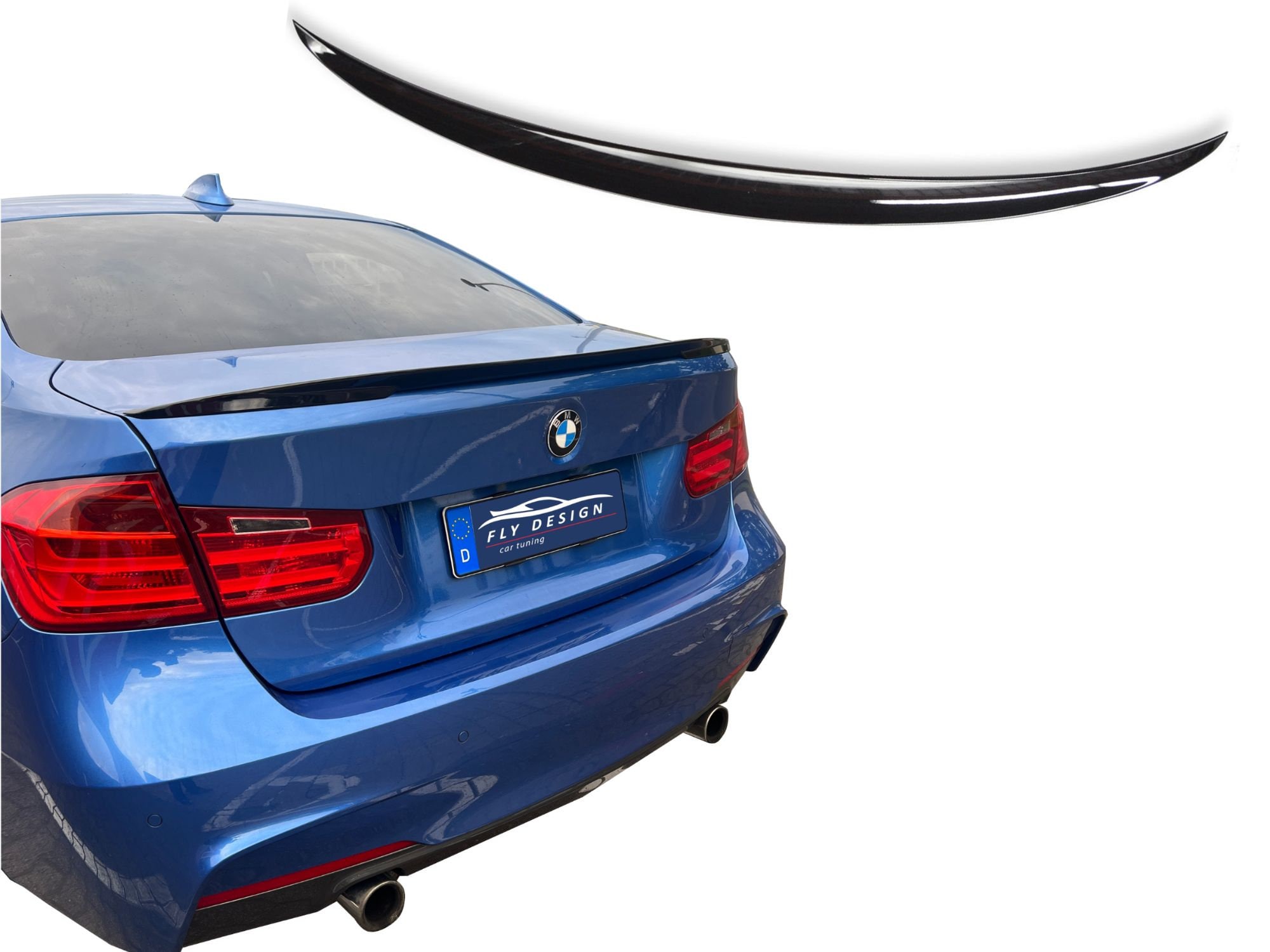 Rear Spoiler Suitable for BMW F30 3 Series Limo, Rear Wing, Spoiler Lip for  Car Tuning, in P-style, ABS Plastic 