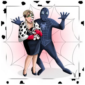 Portrait de couple, portrait de couple personnalisé, style cartoon, idée cadeau