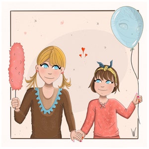 Portrait de famille, portrait de famille personnalisé, style cartoon, idée cadeau