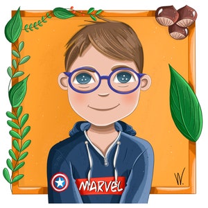 Portrait, portrait de famille, portrait de famille personnalisé, style cartoon, idée cadeau