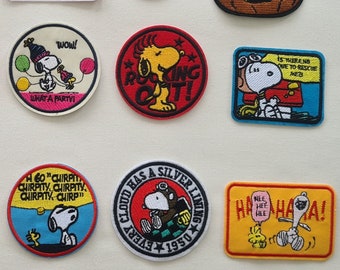Snoopy Charlie Brown Peanuts Woodstock Cartoon Novelty Cool Iron On Patches Sew On Badges Craft Novelty Applique Embroidery UK SELLER