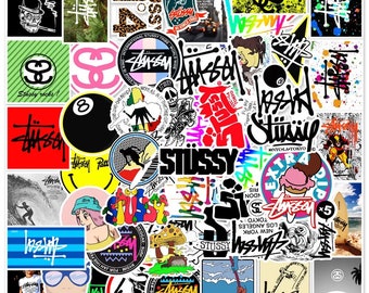 50x Stussy Stickers Supreme Decal Skateboard Stickerbomb Surf Fashion Mobile Laptop Hypebeast UK