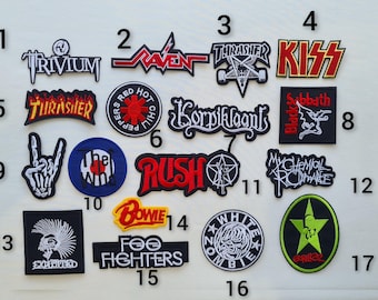 Music Rock Metal Punk Vintage Bands badges Iron or Sew on Embroidered Patch