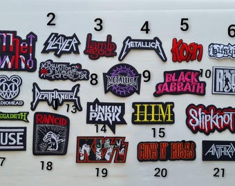 Music Rock Metal Punk Vintage Bands badges Iron or Sew on Embroidered Patch