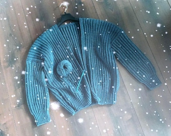Casaco de crochê para cardigan, instruções de crochê para cardigan, padrão de crochê em PDF, padrão de crochê em alemão e inglês.