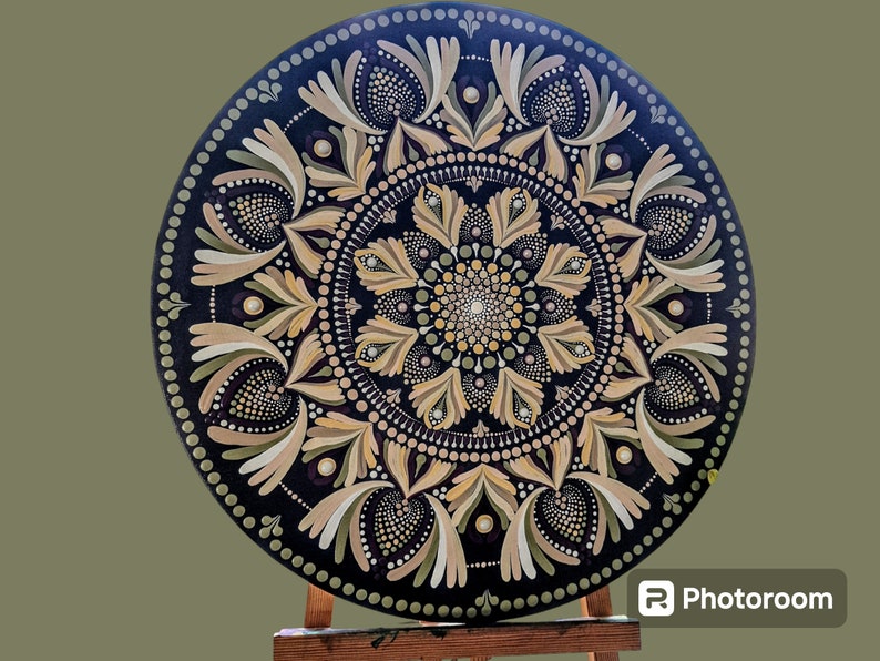 Dot Paintig Mandala, Acrylfarben, 40cm Durchm. Bild 1