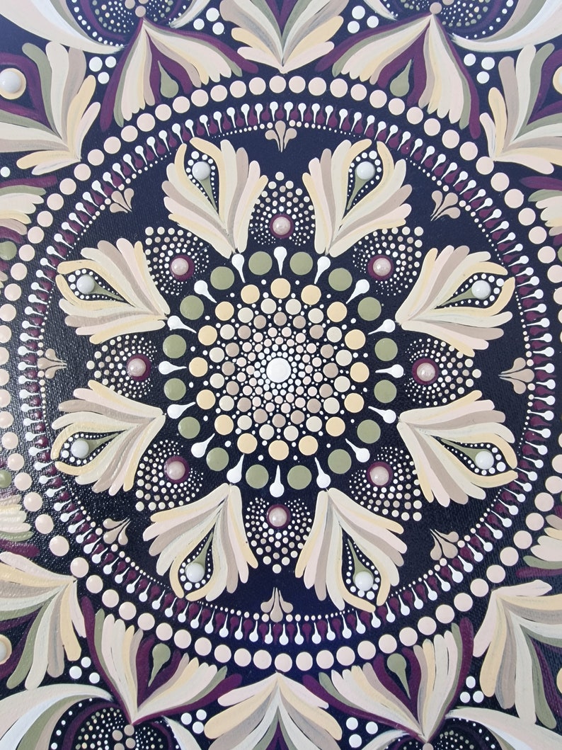 Dot Paintig Mandala, Acrylfarben, 40cm Durchm. Bild 4