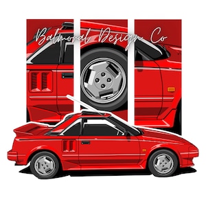 Toyota AW11 MK1 MR2 Print Poster ~ Car Wall Art ~ Car Gifts ~ Car Accessories ~ Home Decor ~ Toyota Gifts ~ MR2 Gifts