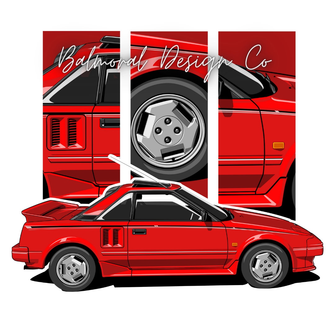 Toyota AW11 MK1 MR2 Print Poster ~ Car Wall Art ~ Car Gifts ~ Car