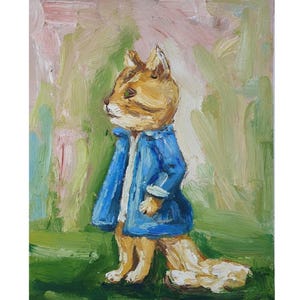 Pintura de gato, gato ruivo, arte original em óleo, retrato de animal de estimação, arte de parede, pintura a óleo empastada, gatinho laranja com roupas, obra de arte de Desi Guteva