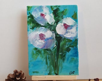 Abstract Peonies Painting Still Life Peonies Painting Abstract Pink Flowers Wall Art Pink Peonies Art Living Room Wall Decor or Gift