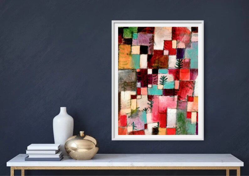 Red Green and Violetyellow Rhythms 1920 by Paul Klee Vintage Abstract