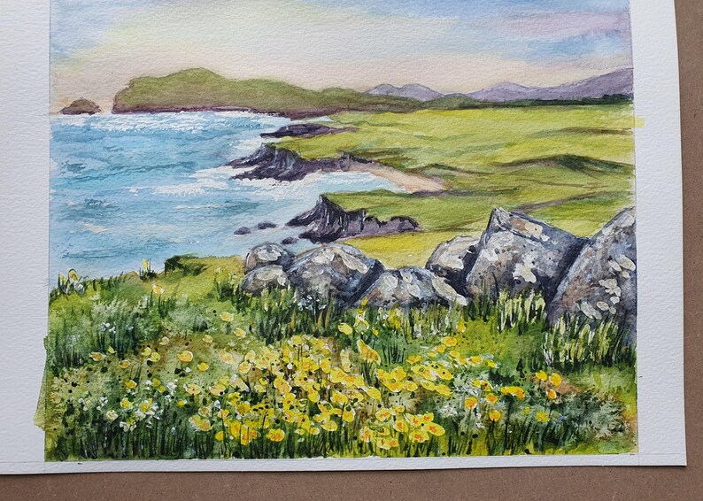 Dingle Peninsula Painting: Original Watercolor, Irish Coastal Art (8x10) by Desi Guteva image 6