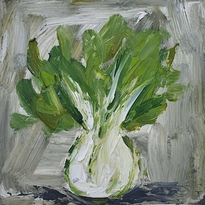 Pintura a óleo original de erva-doce, impasto, natureza morta, arte de cozinha, ervas, fazenda, planta, arte botânica, arte de parede, decoração de parede de fazenda por Desi Guteva