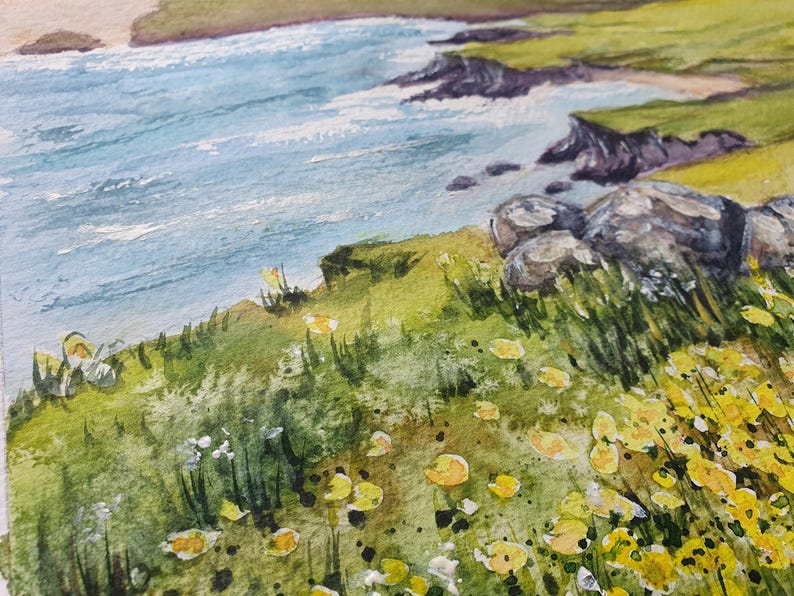 Dingle Peninsula Painting: Original Watercolor, Irish Coastal Art (8x10) by Desi Guteva image 4