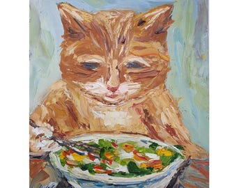 猫サンタ爪 8 インチ S.Lee マーク猫油絵カスタムペットポートレート