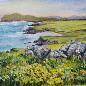 Dingle Peninsula Painting: Original Watercolor, Irish Coastal Art (8x10) by Desi Guteva image 2