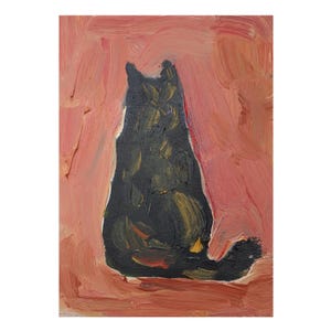Pintura de gato, arte original de gato carey, retrato de mascota, pintura al óleo empastada, retrato de gato carey, arte mural, pintura de animales, gato negro